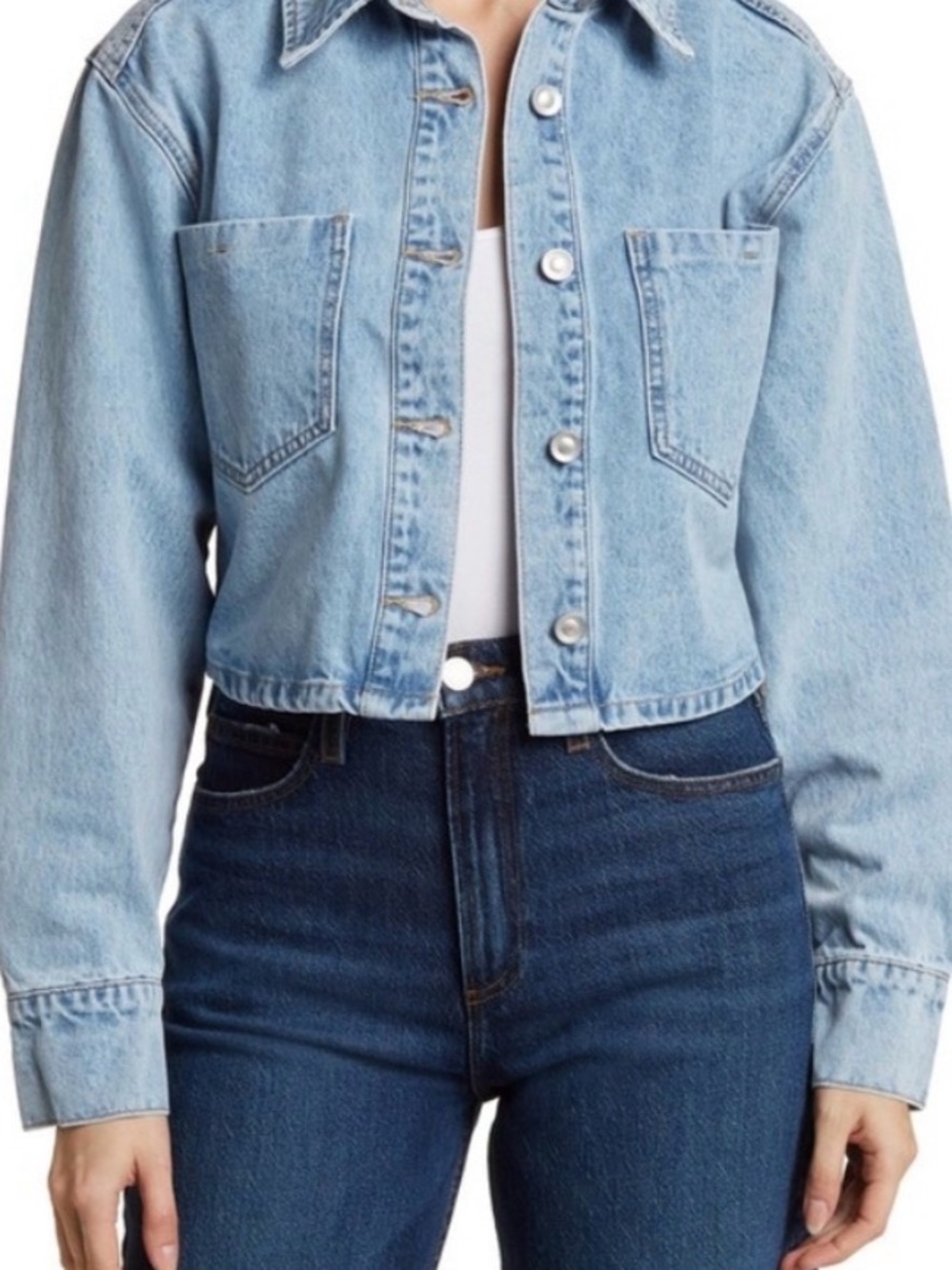 DR2 Light Blue Cropped Denim Jacket
